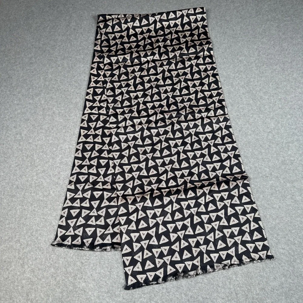 Vintage Polo Ralph Lauren Silk Tube Scarf Italy Navy Geometric Print Y2K